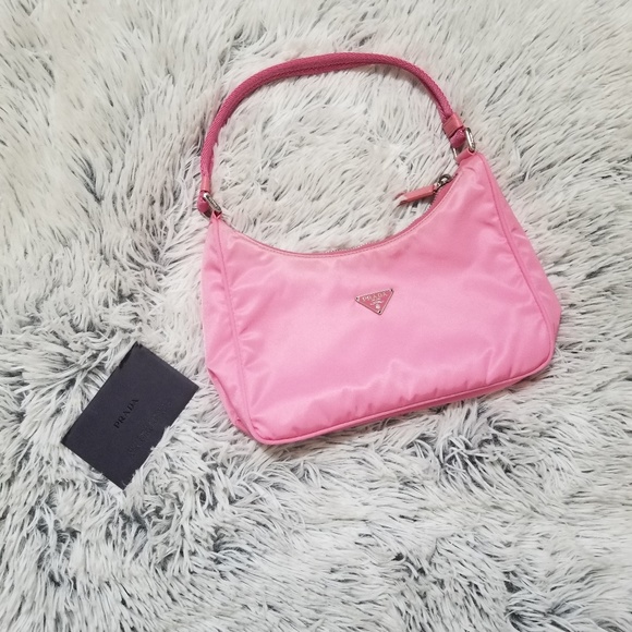 pink prada nylon bag